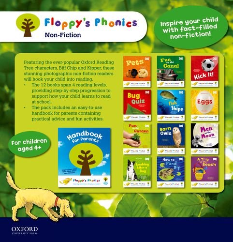 Stock image for Floppys Phonics Non-Fiction 13 Books set With Handbook For Parents (Pets,fun on canal, kick it , bug quiz, fish and ships , eggs,garden, barn owls,men on the moon,after a dog, pond dip, a trip to the beach) for sale by Brit Books