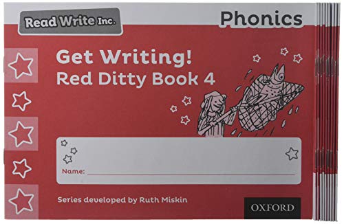 Imagen de archivo de Read Write Inc. Phonics: Get Writing! Red Ditty Book 4 Pack Of 10 a la venta por GreatBookPrices