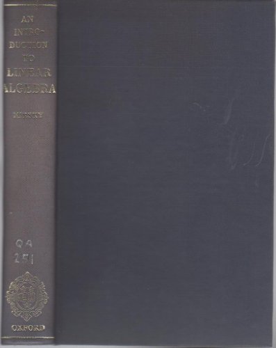 9780198531166: An Introduction to Linear Algebra