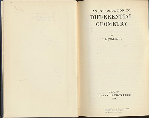 Imagen de archivo de An Introduction to Differential Geometry a la venta por Browsers' Bookstore, CBA