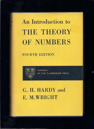 Introduction to the Theory of Numbers. Fourth edition - Hardy, G.H.; Wright, E.M., B&W Equations