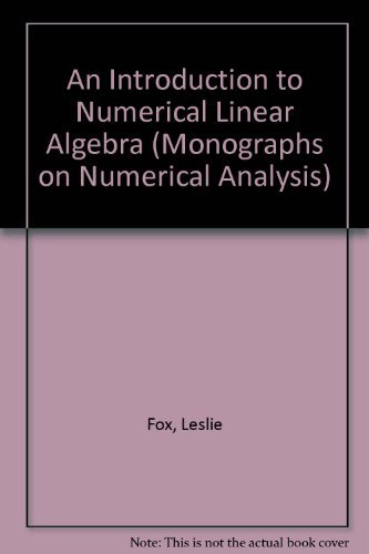 Stock image for An Introduction to Numerical Linear Algebra for sale by Anybook.com