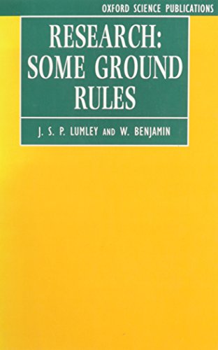 9780198548225: Research: Some Ground Rules (Oxford Science Publications)