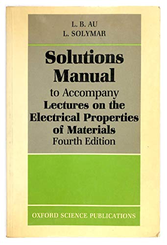 Stock image for Lectures on the Electrical Properties of Materials for sale by Anybook.com