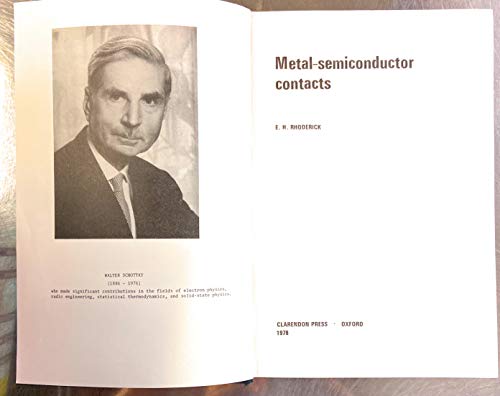 Stock image for Metal-semiconductor contacts (Monographs in electrical and electronic engineering) for sale by Salish Sea Books