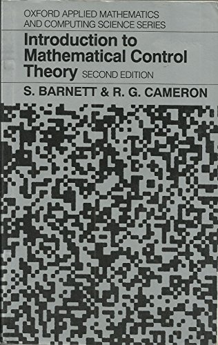 Imagen de archivo de Introduction to Mathematical Control Theory (Oxford Applied Mathematics and Computing Science Series) a la venta por GF Books, Inc.