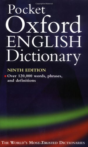Pocket Oxford English Dictionary 9th Edition