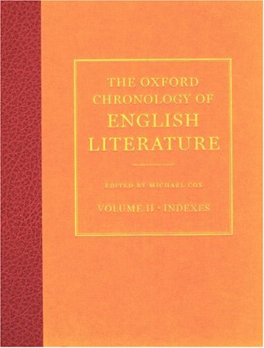 9780198606406: The Oxford Chronology of English Literature
