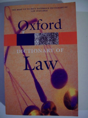 9780198607564: A Dictionary of Law