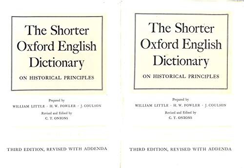 Imagen de archivo de Shorter Oxford English Dictionary a la venta por Greener Books