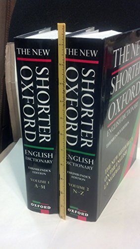 9780198612711: The New Shorter Oxford English Dictionary (2 Vol. Set; Thumb Indexed Edition)