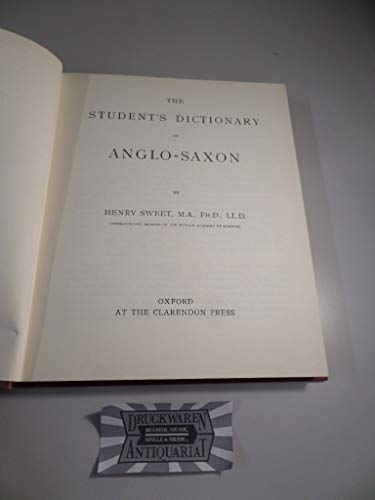 Stock image for The Student's Dictionary of Anglo-Saxon for sale by Abacus Bookshop