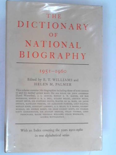 Stock image for Dictionary of National Biography: 1951-1960: With an Index covering the years 1901-1960 in one alphabetical series for sale by Stephen White Books