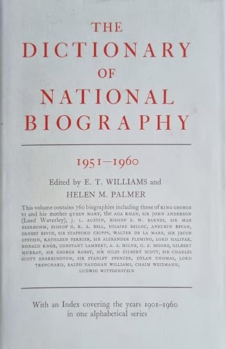 Stock image for Dictionary of National Biography: 7th Supplement: 1951-1960 (Dictionary of National Biography Supplement) for sale by Library House Internet Sales