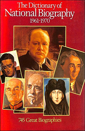 Beispielbild fr Dictionary of National Biography: 1961-1970 zum Verkauf von Anybook.com