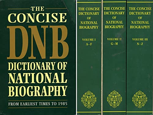 Stock image for The Concise Dictionary of National Biography: From Earliest Times to 1985 (Volume III) for sale by Anybook.com