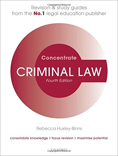 9780198703754: Criminal Law Concentrate: Law Revision and Study Guide