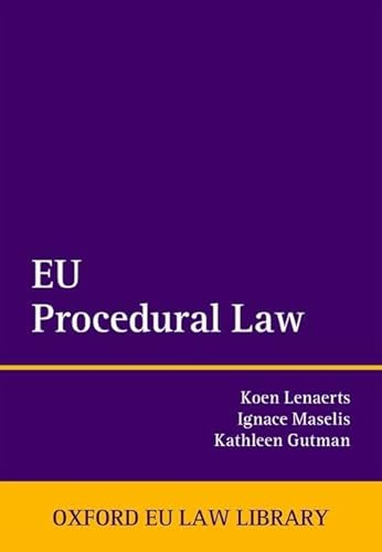 Beispielbild fr EU Procedural Law (Oxford European Union Law Library) zum Verkauf von Cambridge Rare Books