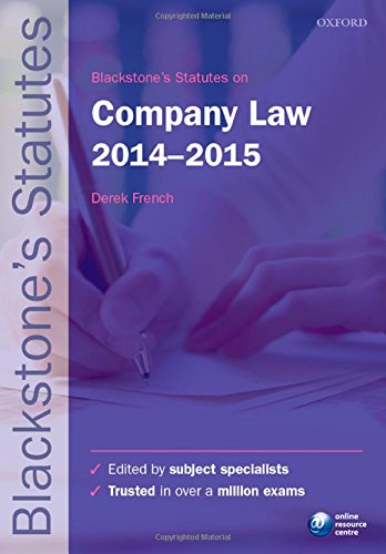 Stock image for Blackstone's Statutes on Company Law 2014-2015 (Blackstone's Statute Series) for sale by WorldofBooks