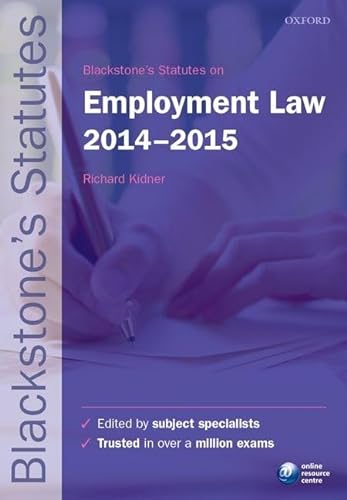 Stock image for Blackstone's Statutes on Employment Law 2014-2015 (Blackstone's Statute Series) for sale by AwesomeBooks