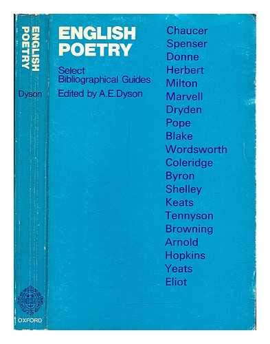 Beispielbild fr English Poetry: Select Bibliographical Guides zum Verkauf von Bernhard Kiewel Rare Books