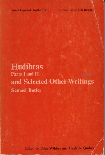 Beispielbild fr Hudibras: Parts 1 and 2 and Selected Other Writings (Oxford Paperback English Texts) (Pts. 1 & 2) zum Verkauf von Bingo Books 2