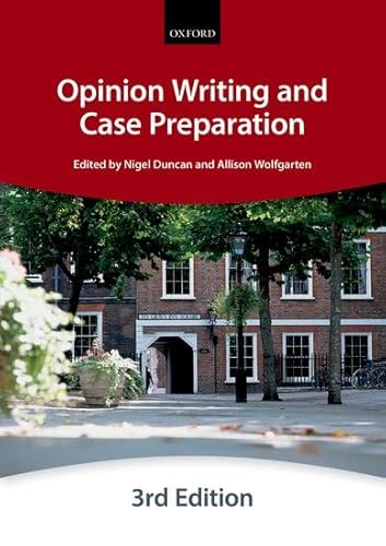 Imagen de archivo de Opinion Writing and Case Preparation (Bar Manual: Opinion Writing And Case Preparation) (Bar Manuals) a la venta por WorldofBooks