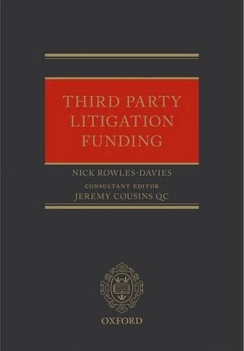 Imagen de archivo de Third Party Litigation Funding a la venta por Revaluation Books