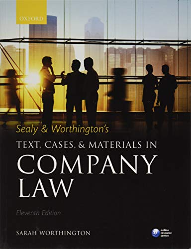 Imagen de archivo de Sealy & Worthington's Text, Cases, and Materials in Company Law a la venta por WorldofBooks