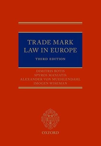 Stock image for Trade Marks in Europe: A Practical Jurisprudence for sale by Revaluation Books