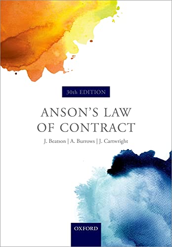 Beispielbild fr Anson's Law of Contract zum Verkauf von WorldofBooks