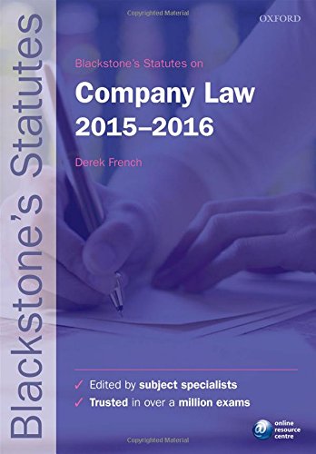 Imagen de archivo de Blackstone's Statutes on Company Law 2015- 2016 (Blackstone's Statute Series) a la venta por AwesomeBooks