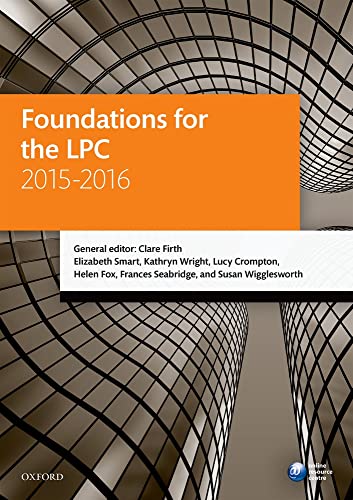 Beispielbild fr Foundations for the LPC 2015-16 19/e (Legal Practice Course Guide) zum Verkauf von AwesomeBooks