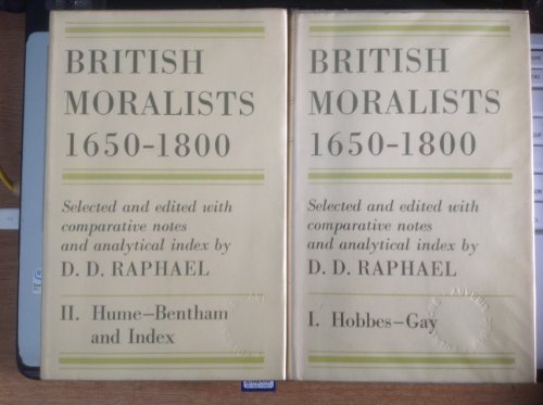 Beispielbild fr BRITISH MORALISTS 1650-1800. IN TWO VOLUMES. zum Verkauf von Burwood Books