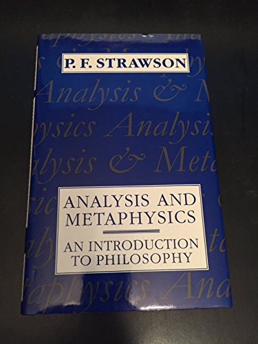 9780198751175: Analysis And Metaphysics: An Introduction to Philosophy