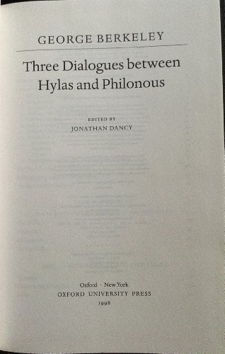 9780198751489: Three Dialogues Between Hylas and Philonous (Oxford Philosphical Texts)