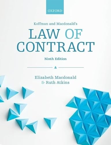 Stock image for Koffman and Macdonald's Law of Contract for sale by Better World Books