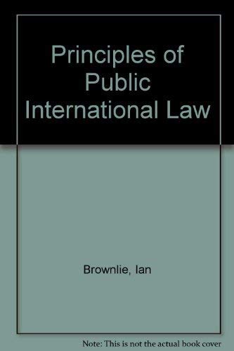 Imagen de archivo de Principles of Public International Law a la venta por Better World Books