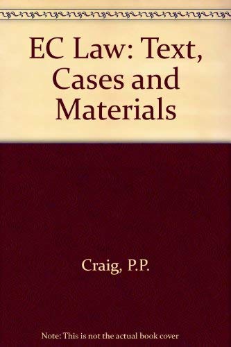 Imagen de archivo de EC Law: Text, Cases and Materials a la venta por AwesomeBooks