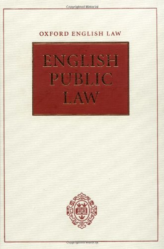 Imagen de archivo de English Public Law (Oxford Principles of English Law) a la venta por Vedic Book Services