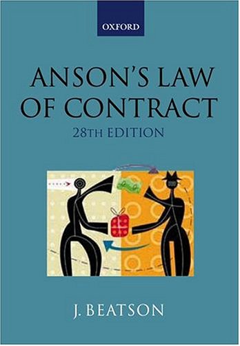 Beispielbild fr Anson's Law of Contract zum Verkauf von Greener Books