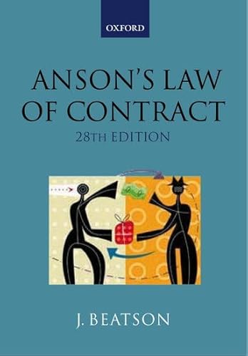 Imagen de archivo de Anson's Law of Contract a la venta por Greener Books