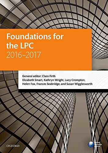 9780198765943: Foundations for the LPC 2016-2017 (Legal Practice Course Manuals)