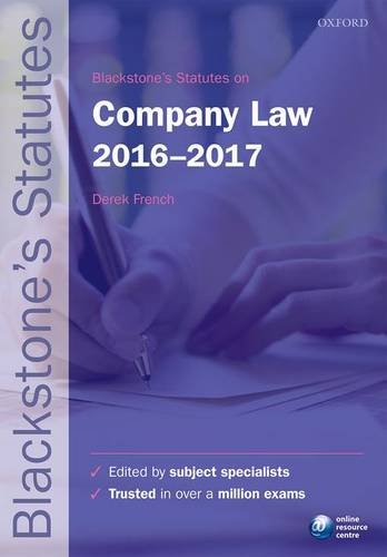 Stock image for Blackstone's Statutes on Company Law 2016-2017 (Blackstone's Statute Series) for sale by WorldofBooks
