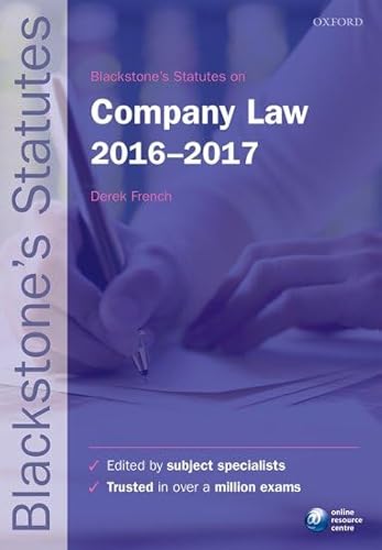 Stock image for Blackstone's Statutes on Company Law 2016-2017 (Blackstone's Statute Series) for sale by WorldofBooks