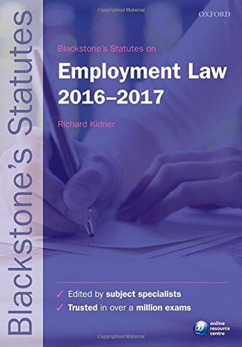 Stock image for Blackstone's Statutes on Employment Law 2016-2017 (Blackstone's Statute Series) for sale by WorldofBooks