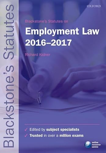 9780198768265: Blackstone's Statutes on Employment Law 2016-2017