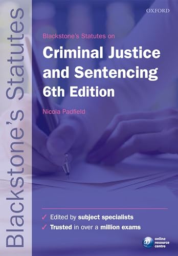 9780198768364: Blackstone's Statutes on Criminal Justice & Sentencing (Blackstone's Statute Series)