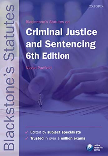 9780198768364: Blackstone's Statutes on Criminal Justice & Sentencing