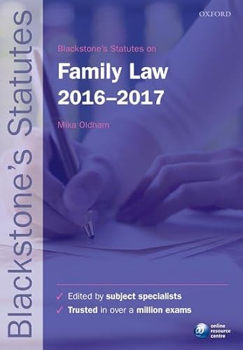 Beispielbild fr Blackstone's Statutes on Family Law 2016-2017 (Blackstone's Statute Series) zum Verkauf von AwesomeBooks